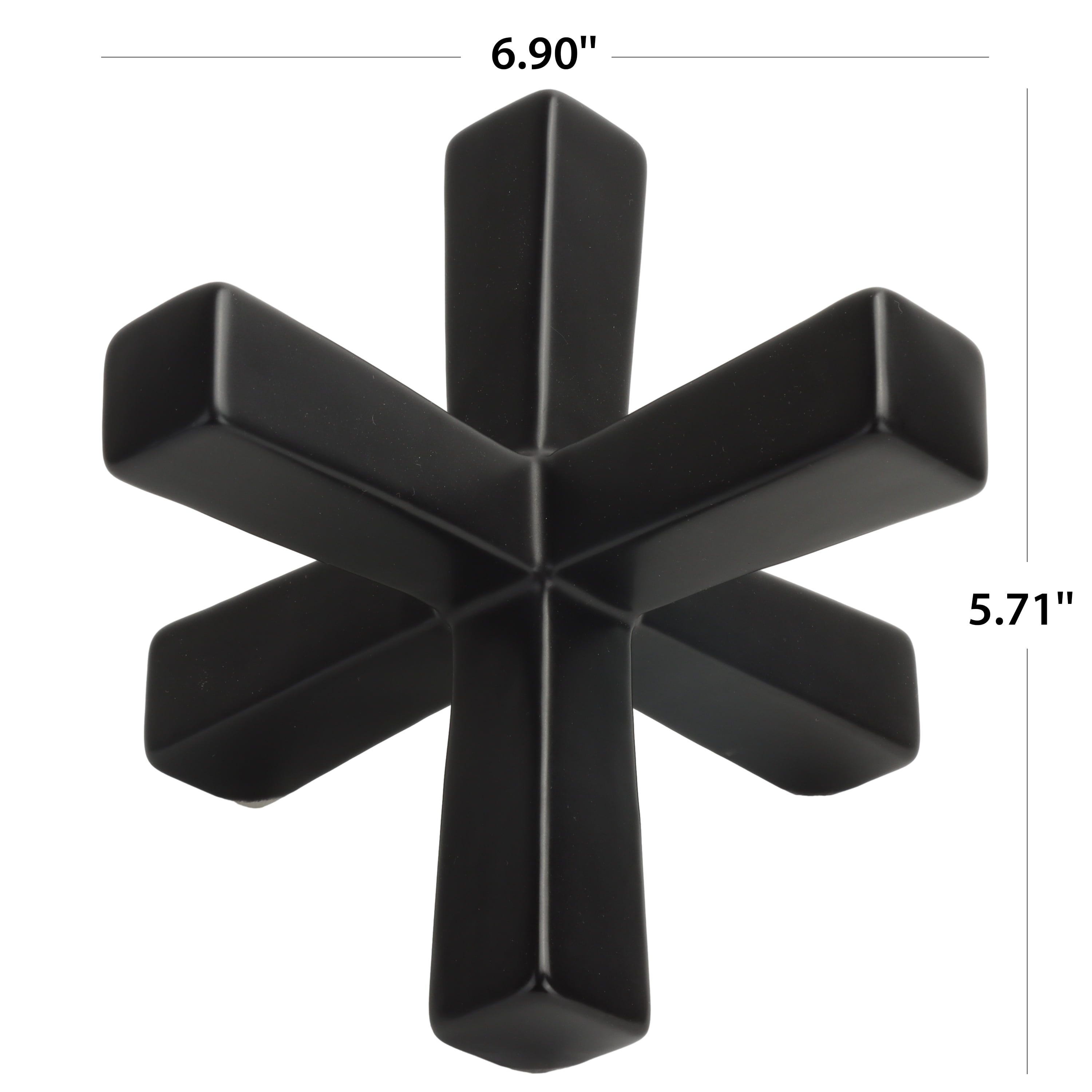 Home Decor Collection Sterling & Noble Home Black Ceramic Indoor Jack Shaped Tabletop Décor with Matte Finish