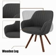 thumbnail image 6 of Kithkasa Swivel Desk Task Chair No Wheels, Solid Back Fabric Wood Legged, Dark Gray, 6 of 10