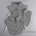 thumbnail image 7 of LoudSung Fake Collar Detachable Blouse False Collar Half Shirts Collar Plaid Grey Designed Top Elegant for Women Girls, 7 of 7
