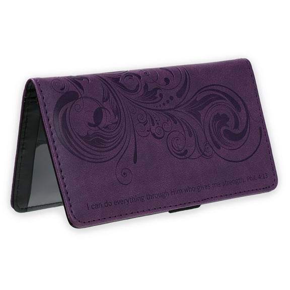 Checkbook Cover Purple I Can Do Everything Phil. 4:13