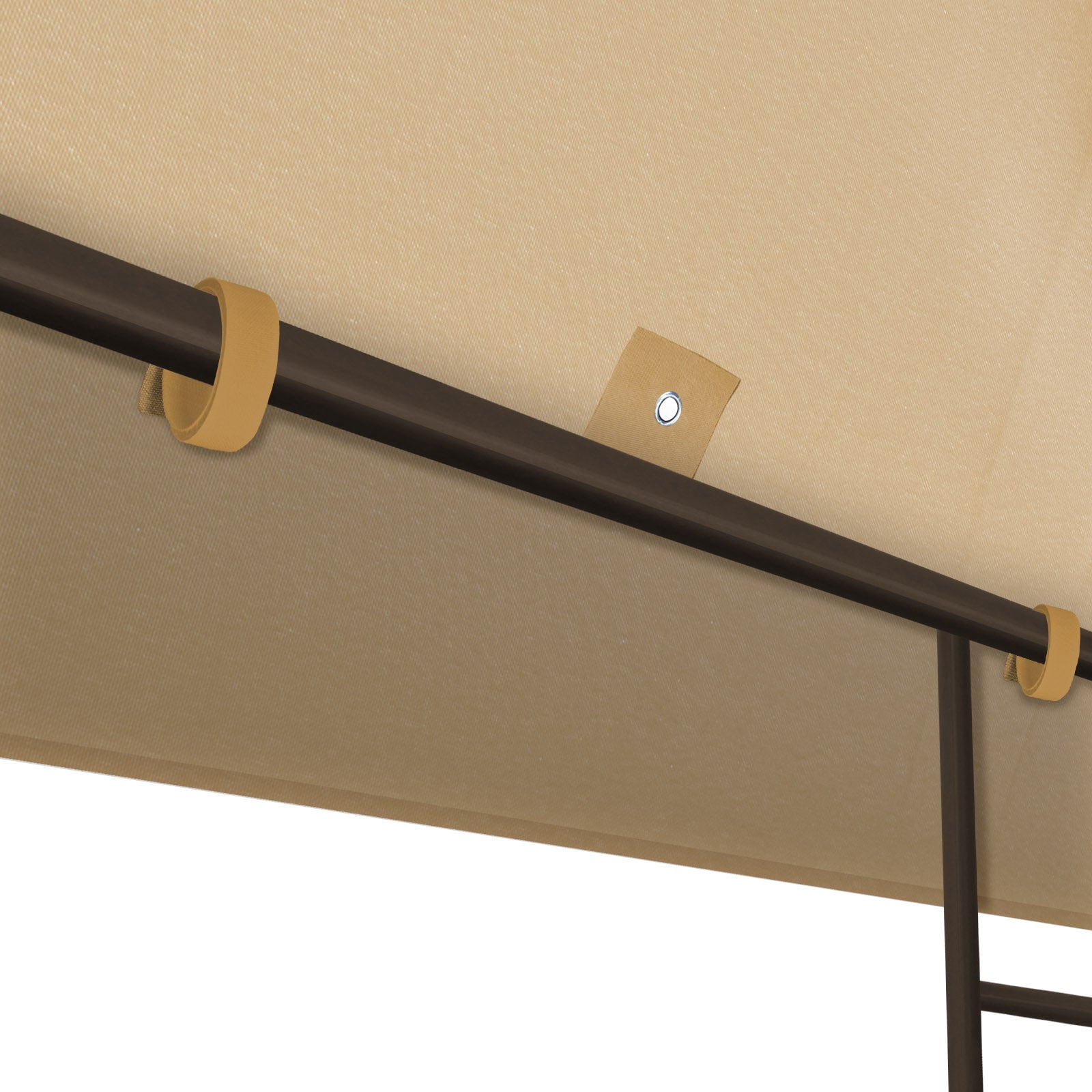 SUNNYOUTDOOR 10x10 FT Gazebo Replacement Top 2-Tiers Canopy Replacement Cover Double Tiered Replacement Canopy Top Cover (Beige)