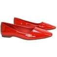 thumbnail image 3 of XY London Womens Maci Patent Faux Leather Square Toe Ballerina Flats, 3 of 5