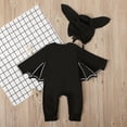 thumbnail image 6 of YunPes Infant Baby Bat Outfits My 1st Halloween Bodysuit Bat Winged Long Sleeve Jumpsuit with Hat Newborn Funny Party Role Play Family Photos, 6 of 6