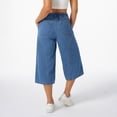 thumbnail image 3 of roswear Women's Capri Jeans Non-Stretch Culottes Pants with Elastic Waist, 3 of 6