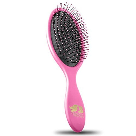 Beautify Beauties Detangling Hair Brush Classic Metallic Pink - Best Hair Brush for Women, Men and Children. Use for Wet and Dry (Best Brush For Dry Hair)