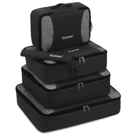 Gonex 5 Sets(XL/L/M/S/Laundry Bag) Nylon Packing Cubes for Travel Clothes Packing(Five Colors