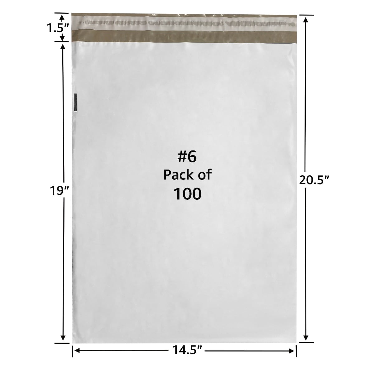 StarBoxes 100 Poly Mailers Bags 14.5x19" - #6 Envelopes White Self-Seal