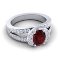 thumbnail image 3 of 2.35 Carat Natural Diamond Garnet Gemstone Beautiful Bridal Ring for Ladies Solid 14K White Gold Size 10.5 by Diamond-Capitals, 3 of 8