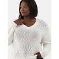 thumbnail image 3 of Terra & Sky Women's Plus V Neck Sweater, 3 of 4