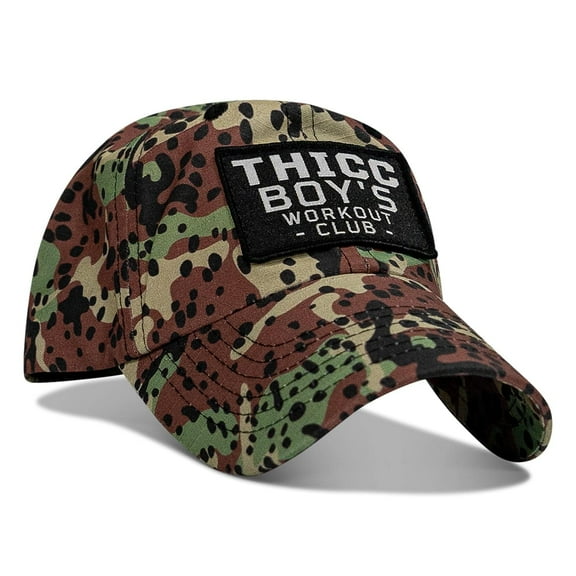 Ripstop Thicc Boys Workout Club Patch Low Profile Hat Spotted Woodland Camo