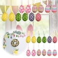 thumbnail image 1 of ERK Easter Decor Polka Pattern Easter Eggs Kindergarten With Lanyard Foam Chicken And Rabbit Colorful Paper Egg Pendant Easter, 1 of 5