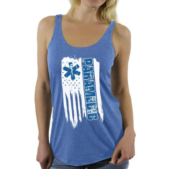 Awkward Styles American Flag Paramedic Women Racerback Tank Top Free to Be Me USA Medical Shirt for Women One Nation USA Patriotic Paramedic Women Tank Independence Day Gifts for Women