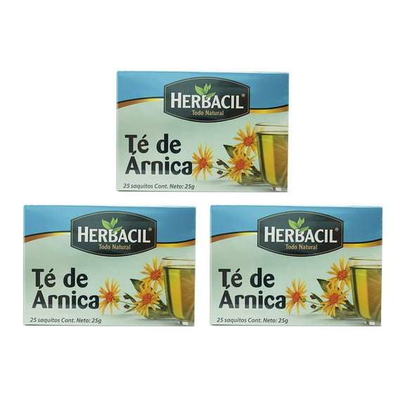Herbacil Arnica Tea. Herbal Infusion. Bruise and Wound Heal. Pain Relief. 25 Teabags. 0.88 oz / 25 g. Pack of 3