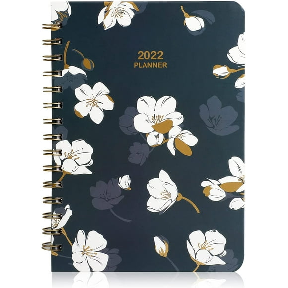 2022 Planner, Agenda 2022 Hardcover Daily Planner with Tabs Pocket, Twin Wire Spiral Binding Thick Paper, Jan 2022 -