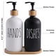 thumbnail image 3 of Juego de dispensadores de jabón de vidrio, estilo rústico, decorativos y prácticos, reutilizables, para fregaderos de cocina y baño, 500 ml (negro mate), 3 of 8