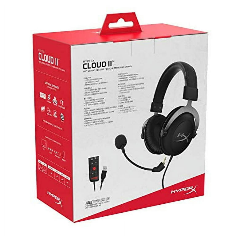 HyperX Cloud II - Gaming Headset, 7.1 Surround Sound, Memory Foam Ear Pads,  Durable Aluminum Frame, Detachable Microphone, Works with PC, PS4, Xbox One  - Gun Metal 