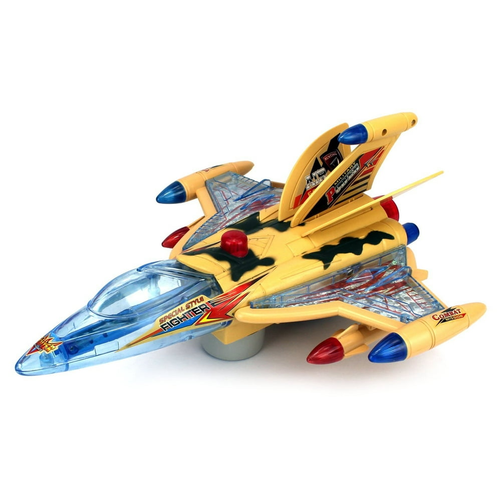Sky Eagle Fighter Jet Battery Operated Bump and Go Toy Plane w ...