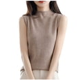 thumbnail image 2 of Womens Summer Sleeveless Sweater Tank Tops 2025 Casual High Neck Knit Basic Loose Vest Shirts Solid Color Tops, 2 of 3