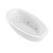 ANZZI Jetted Whirlpool Bathtub Drain Leni, Freestanding Soaking Tub with Reversible 5.9 ft. White