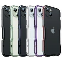 Dteck Aluminum Alloy Bumper for iPhone 15 Plus 6.7 Inch Bumper Case Frame No Back Slim Cool Design Raised Edge Protection with Screws Driver,Black Red