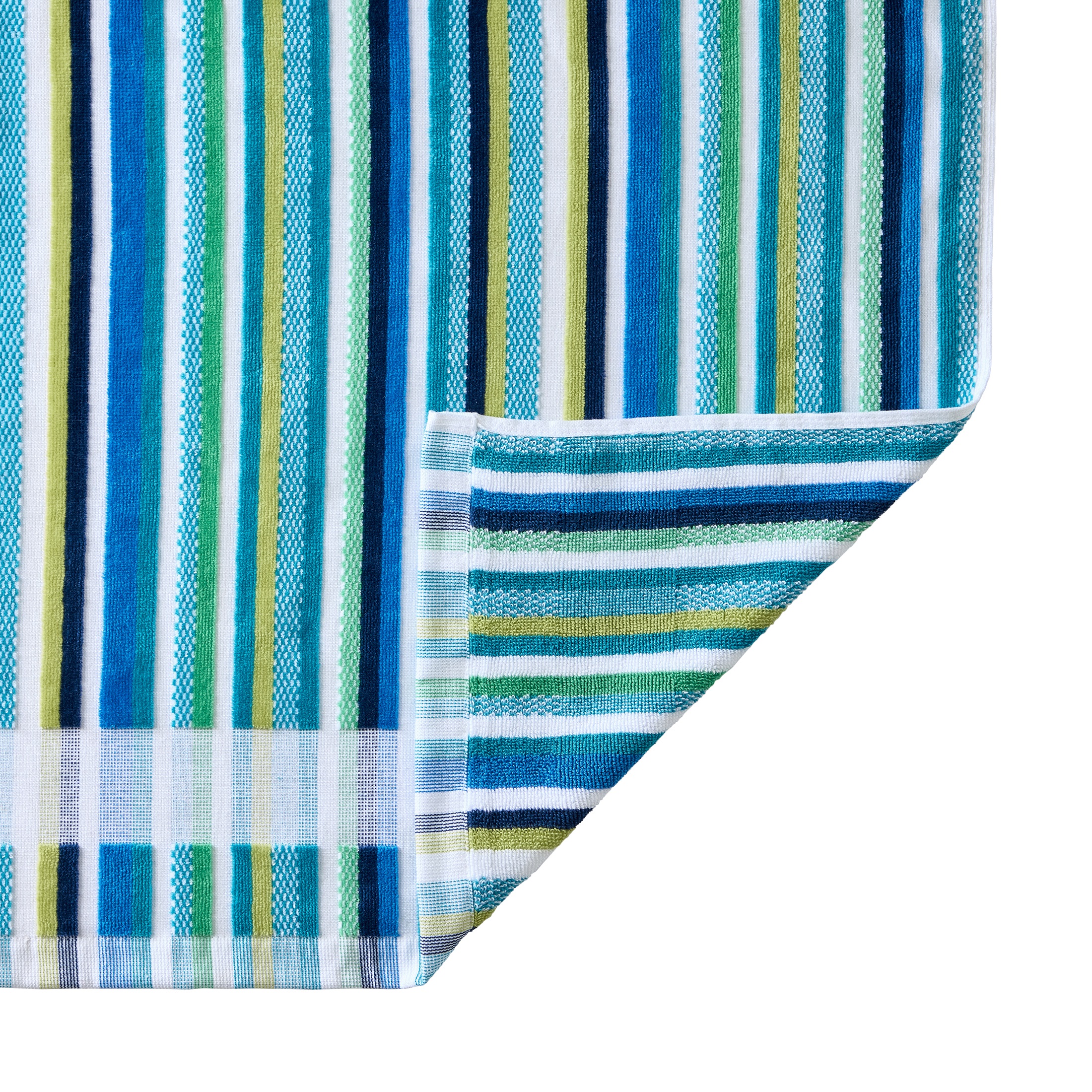 Better Homes & Gardens Cotton Blend Blend Beach Towel, 72 x 38 in, Cool Veriegated Stripe