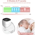 thumbnail image 2 of Wearable Pump Electric Pump Hands Free Electric Pump With 3 Modes & 9 Levels Low Noise & No Pain Wireless Breastfeeding Pump Included 24Mm, 21Mm, 19Mm, 17Mm Flange, 2 of 6