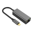 thumbnail image 2 of NARABB Type C To Gigabit Network Card Laptop Drive Wired Network Port Converter Aluminum Alloy Material Gray With Indicator Light, 2 of 7