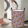 thumbnail image 5 of Fuzoiu Retro Cassette Print Circular Hamper,Laundry Basket with Handle,Collapsible Laundry,Dirty Clothes Storage Basket,for Bedroom Bathroom Dorm Living Room-Small, 5 of 6