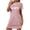 Pink, variant on Nightgowns for Women Short Sleeve Waffle Knit Sleepwear V Neck Womens Nightgown S-XXL Green L