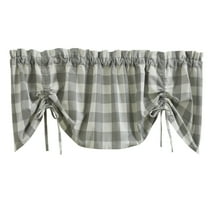 Park Designs Buffalo Check Lined Farmhouse Dove Valance 60"