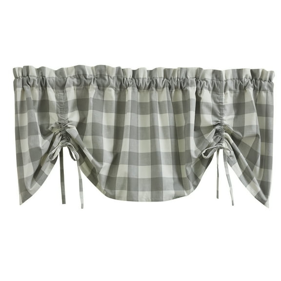 Park Designs Buffalo Check Lined Farmhouse Dove Valance 60"