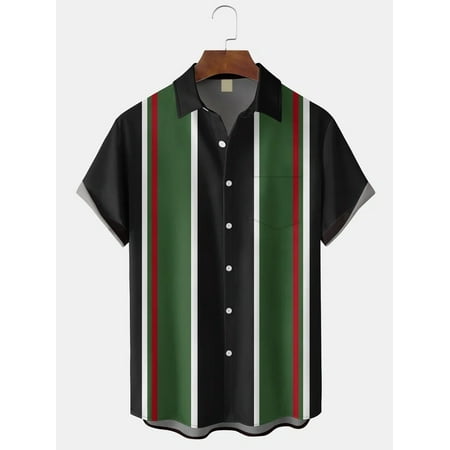 

MLFU Christmas Chest Pocket Short Sleeve Bowling Shirt