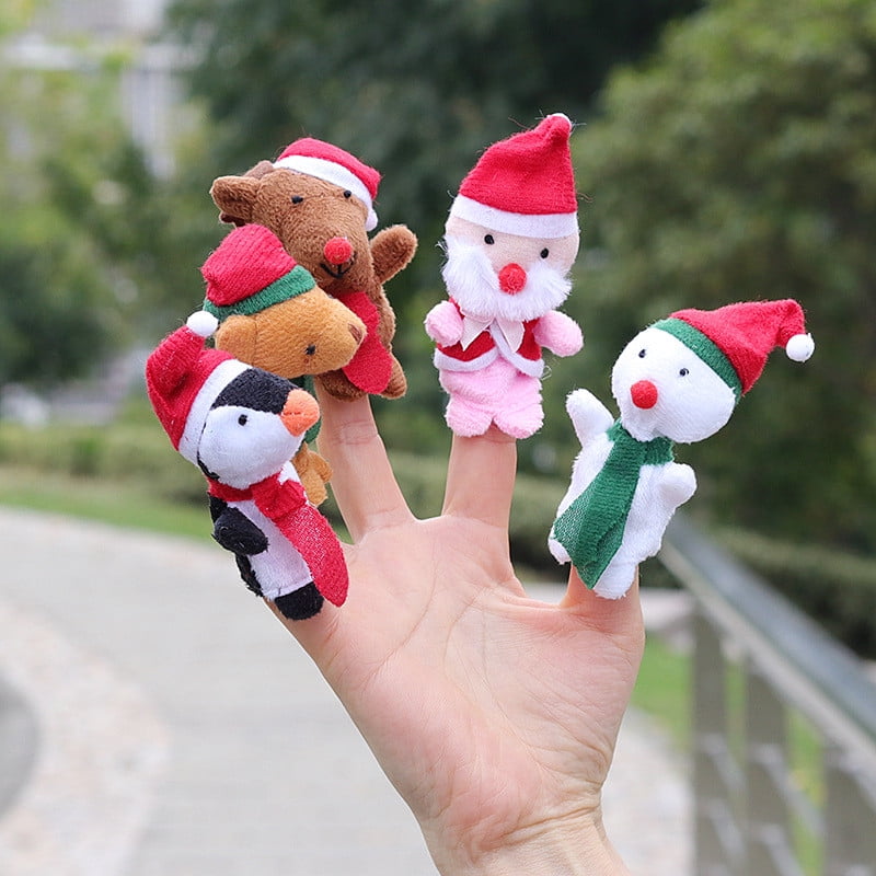 5pc Story Times Christmas Santa Claus and Friends Finger Puppets Toy