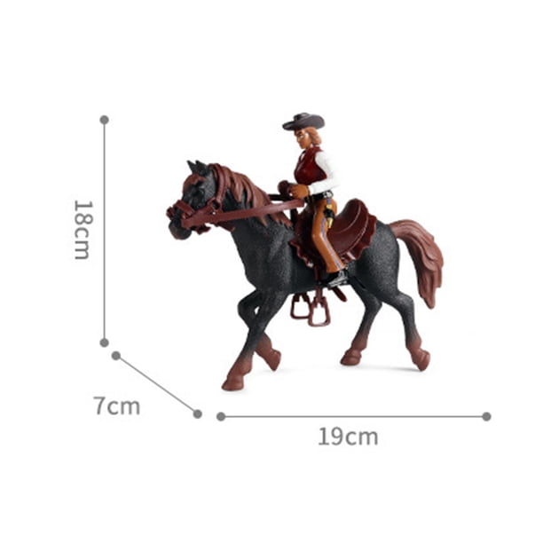 Figura De Caballo Con Jinete – Juguete Realista De PVC De 13 Cm, Desmontable, Ideal Para Decorar Y Regalar