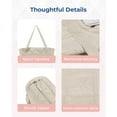 thumbnail image 4 of BAGSMART Tote Bag for Women, Puffer Tote Bag with Zipper, Travel Essentials Quilted Nurse Bag Carry On Bag for Travel Work, Cream, 4 of 7