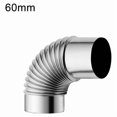 thumbnail image 2 of Tuyau de Cheminée à Coude à 90 Degrés en Acier Inoxydable pour Poêle à Fumée, 60 mm, 2 of 4