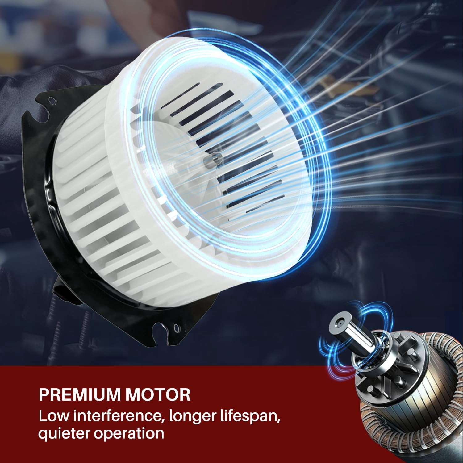Aspligo 700067 AC Heater Blower Motor Fit for Chevy Express 1500/2500/3500/4500 & GMC Savana 1500/2500/3500/4500 (1996-2023), Replace OEM 89019112, 615-00535, PM4000