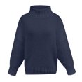thumbnail image 3 of Xijirk Women's Pullover Sweaters Off Shoulder Long Sleeve Loose Knitted Casual Cozy Women's Pullover Sweaters for Winter Wear,Navy,S, 3 of 4