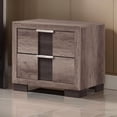 thumbnail image 6 of Benjara Rangley 24" Nightstand- 2 Drawers- Chrome Metal Handles- Brown Wood, 6 of 6