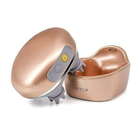 FITTOP Electric Scalp Massager (Gold) Waterproof Handheld Shampoo Brush Silicone Vibrating Head Kneading Massager for Better Sleep and Stimulating Hair