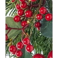 thumbnail image 2 of 9 ft Magnolia Leaf, Eucalyptus, and Red Berry Garland, Pre-Lit with LED Fairy Lights, Artificial Christmas Indoor Mantel Display, Tabletop Home Décor, Battery-Operated - by Seasonal LLC, 2 of 4