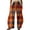 Orange, variant on Spring Fall Essentials Casual Clothing Lady's Four Pocketed Double Printed Casual Pants Summer Casual Pants for Women