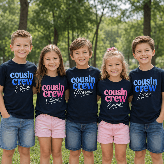 Cousin Crew Shirt, Personalized Matching Family Shirts, Custom Cousin Name Outfit, Family Reunion Shirt, Summer Vacation Gift for Cousins