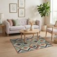 thumbnail image 3 of ODIKA Southwestern Grid Border Motif Stripe Stepped Aztec Vintage Mosaic Playful for Dorm Room, Small Living Apartment, Stain Resistant Low Profile, 3 of 7