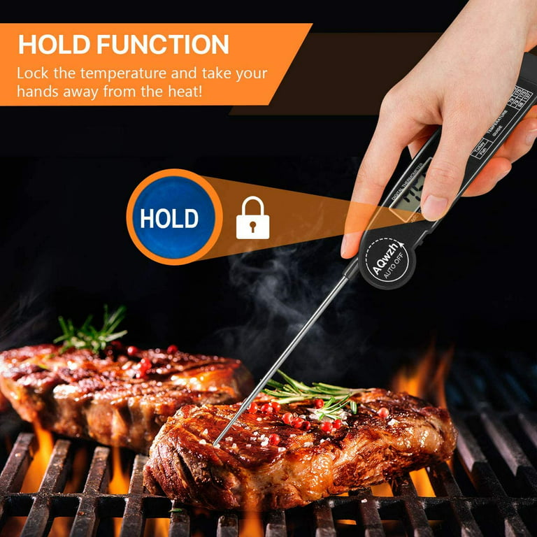 Aqwzh Pro TP06 Meat Thermometer, Instant Read Thermometer, Meat Thermometer, Food Thermometer, Candy Thermometer, for Kitchen BBQ Grill Smoker Meat