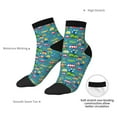 thumbnail image 6 of Rateoe Cars Transportation Pattern Quarter Crew Socks,Toe Seamed Ankle Socks,Cotton Cushioned Breathable Athletic Crew Sports Socks, 6 of 7