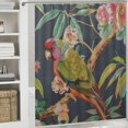 thumbnail image 6 of Leisuo Tropical Tree Flowers Hibiscus Blooming Protea Palm Leaves Parrot Ara Toucan Decorative Shower Curtain Multiple Sizes Durable and Washable White, 6 of 7