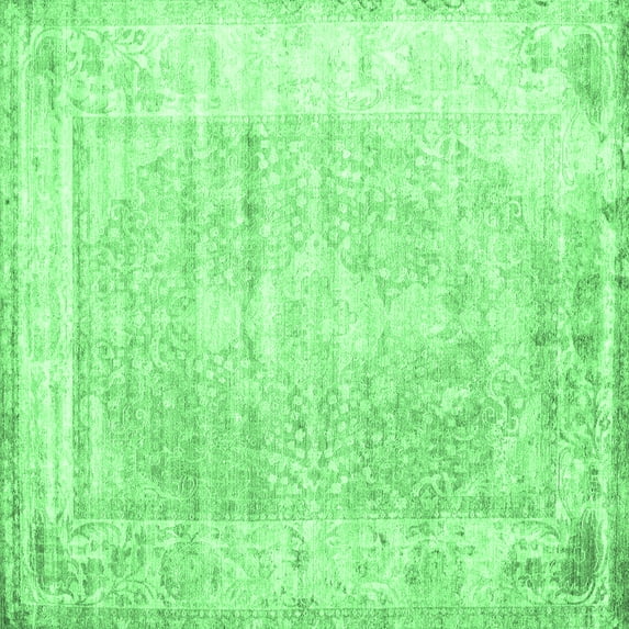 Ahgly Company Indoor Square Persian Emerald Green Traditional Area Rugs, 4' Square