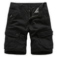 thumbnail image 2 of HOOMEUMY Men's Cargo Shorts Summer Cotton Multi-Pocket Bermuda Military Shorts Straight Fit Regular Length Black XL, 2 of 9