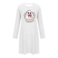 thumbnail image 5 of NSLGXD Halloween Pajama Dress Long Sleeve Nightshirts Crewneck Casual Nightgowns Cute Ghost Print Cotton Fall Dresses, 5 of 5